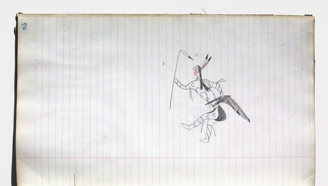 Lakota Ledger Drawing Grass Dancer